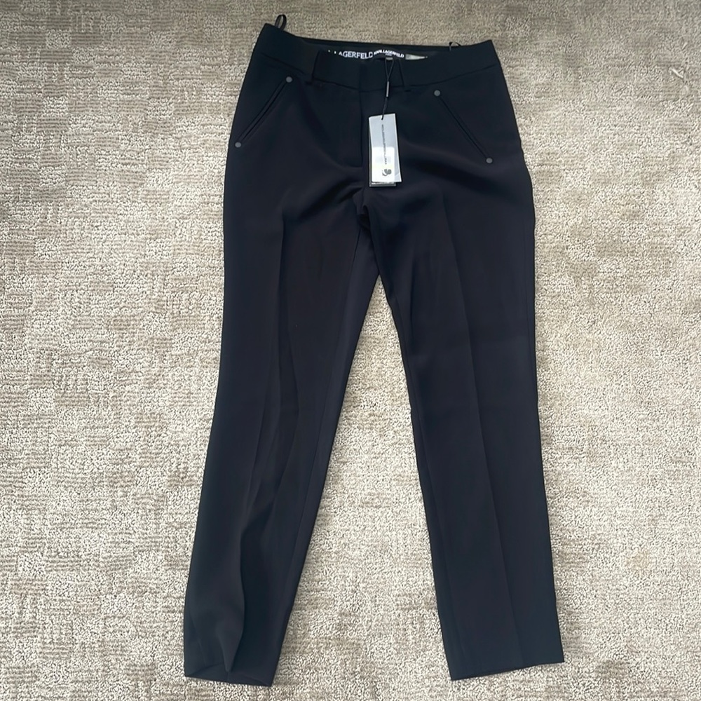 Black Karl Lagerfeld Paris Work Trousers